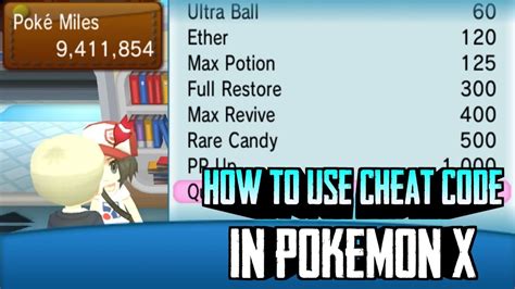 pokemon x cheat codes|pokemon x pokemiles cheat.